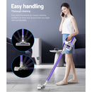 Devanti Stick Vacuum Cleaner Roller Brush Cordless 150W Purple-3