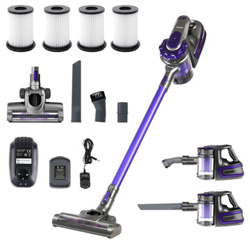 Devanti Stick Vacuum Cleaner Cordless HEPA Filter Purple