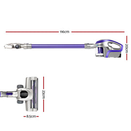 Devanti Stick Vacuum Cleaner Cordless HEPA Filter Purple 150W - 0