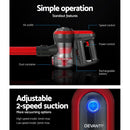 Devanti Stick Vacuum Cleaner Brushless Cordless 250W Red-3