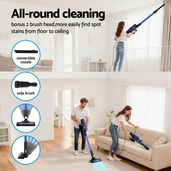 Devanti Stick Vacuum Cleaner Brushless Cordless 350W Blue