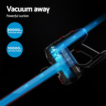 Devanti Stick Vacuum Cleaner Bagless Cordless Red 150W - 0