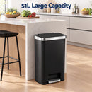 Artiss Rubbish Bin 51L Kitchen Pedal Soft Close Lid Liner Pocket Black-5