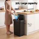 Artiss Rubbish Bin 50L Sensor Kitchen Automatic Motion Plastic Touchless Black-6