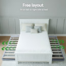 Artiss King Single Bed Frame and Bedside Table White-4