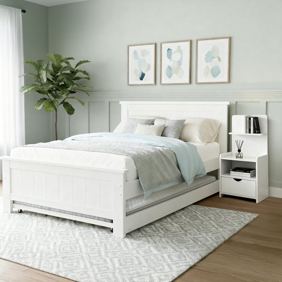Artiss King Single Bed Frame and Bedside Table White