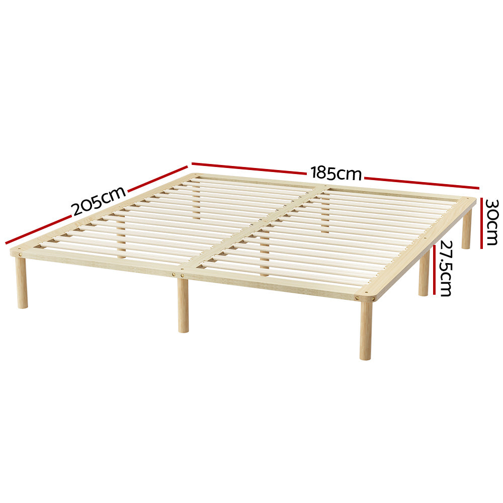 Artiss Bed Frame King Size Wooden Base Mattress Platform Timber Pine AMBA - 0