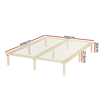 Artiss Bed Frame Queen Size Wooden Base Mattress Platform Timber Pine AMBA - 0