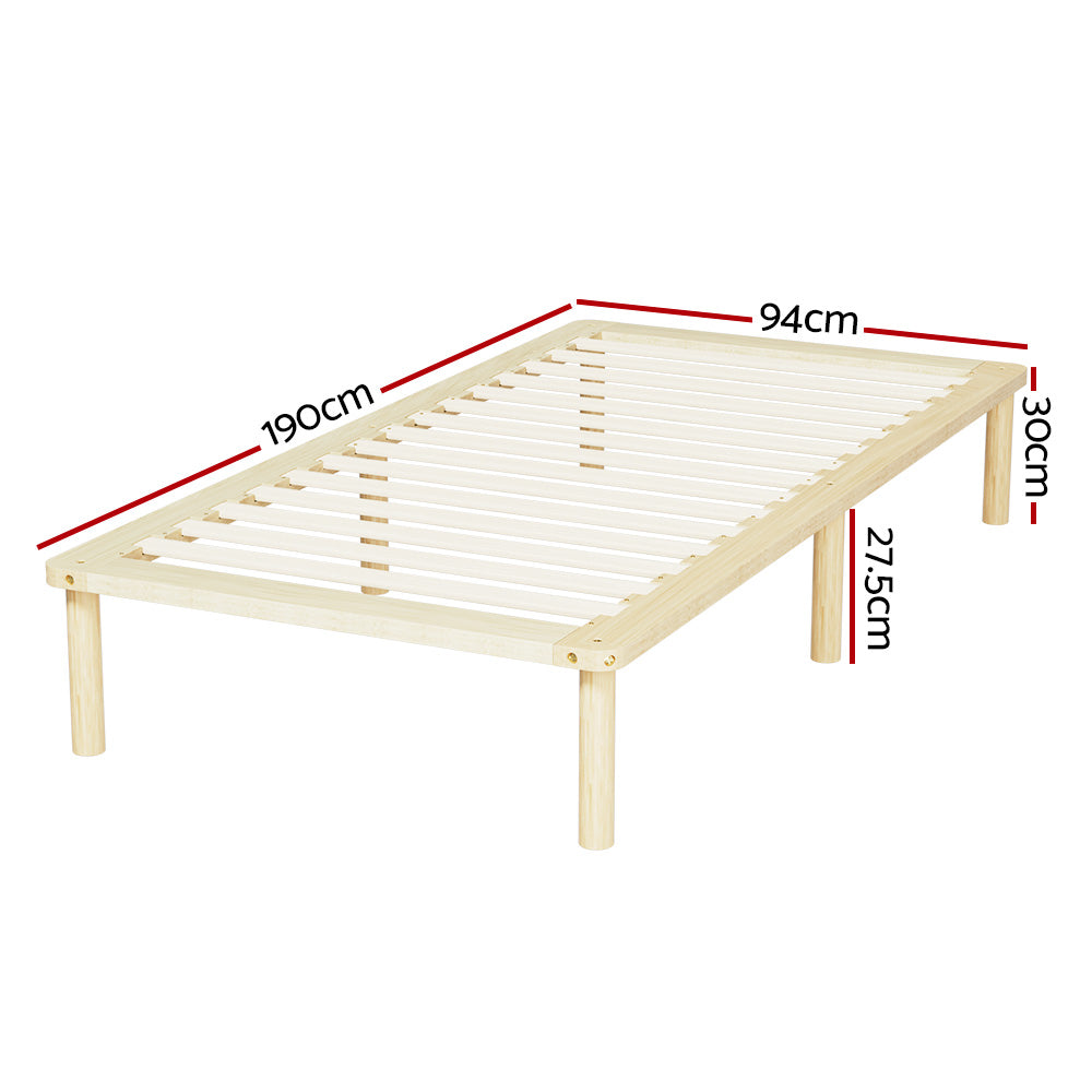 Artiss Bed Frame Single Size Wooden Base Mattress Platform Timber Pine AMBA - 0