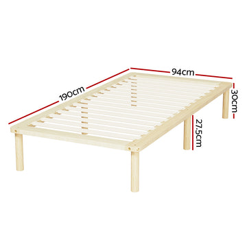 Artiss Bed Frame Single Size Wooden Base Mattress Platform Timber Pine AMBA - 0