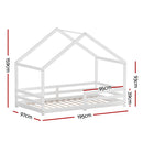 Artiss Bed Frame Wooden Kids Single House Frame White AMOS-2