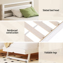 Artiss Bed Frame Single Size 2-in-1 Trundle Wooden White AVIS-6