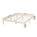 Artiss Bed Frame Double Size Wooden Base Mattress Platform Timber Pine BRUNO-2