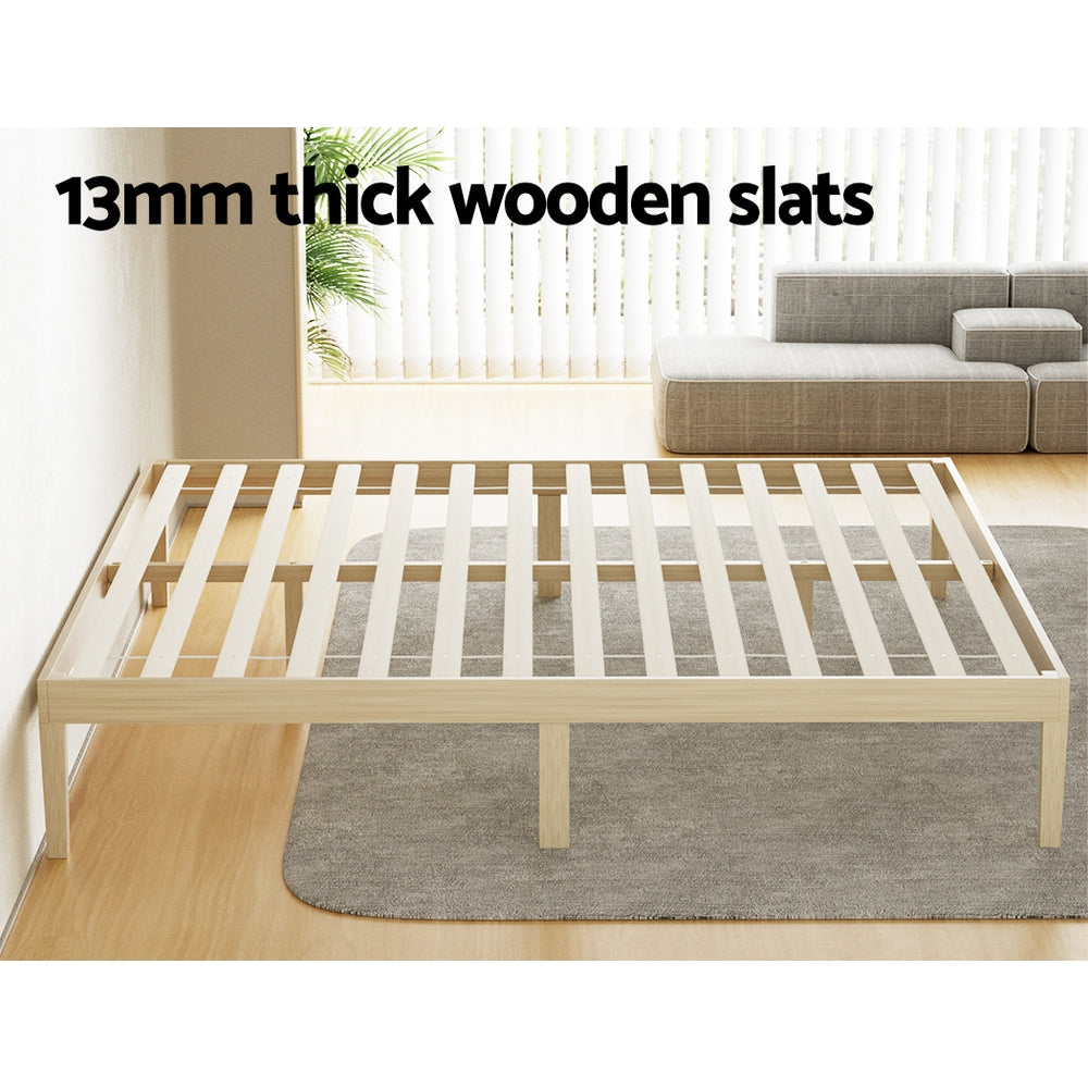 Artiss Bed Frame King Size Wooden Base Mattress Platform Timber Pine BRUNO