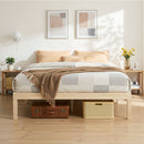 Artiss Bed Frame Queen Size Wooden Base Mattress Platform Timber Pine BRUNO-1