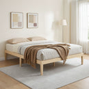 Artiss Bed Frame Queen Size Wooden Base Mattress Platform Timber Pine BRUNO-7