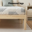 Artiss Bed Frame Single Size Wooden Base Mattress Platform Timber Pine BRUNO-4