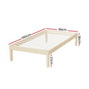 Artiss Bed Frame Single Size Wooden Base Mattress Platform Timber Pine BRUNO-2