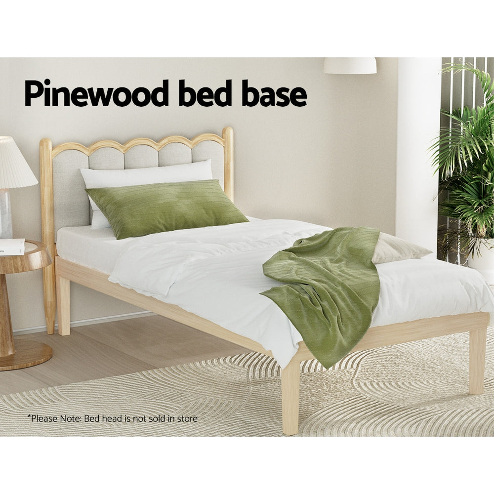 Artiss Bed Frame Single Size Wooden Base Mattress Platform Timber Pine BRUNO