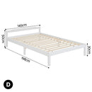 Artiss Bed Frame Double Size Wooden White LEXI-2