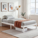 Artiss Bed Frame King Single Size Wooden White LEXI-1