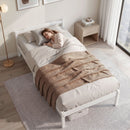 Artiss Bed Frame King Single Size Wooden White LEXI-7