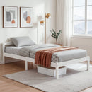 Artiss Bed Frame Single Size Wooden White LEXI-1