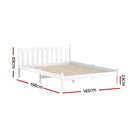 Artiss Double Full Size Wooden Bed Frame SOFIE Pine Timber Mattress Base Bedroom-3
