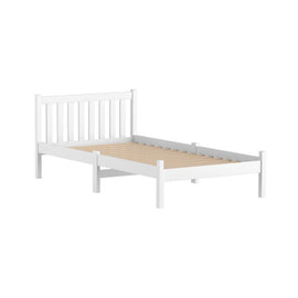 Artiss Bed Frame King Single Size Wooden White SOFIE - 0