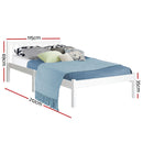 Artiss Bed Frame King Single Size Wooden White SOFIE-3