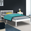 Artiss Bed Frame King Single Size Wooden White SOFIE-8