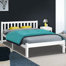 Artiss Bed Frame Queen Size Wooden White SOFIE-8