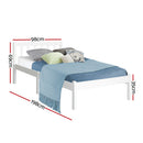 Single Size Wooden Bed Frame - White-2