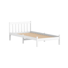Single Size Wooden Bed Frame - White - 0