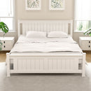 Artiss Bed Frame Double Size Wooden Platform with 2 Storage Drawers White RIO-7
