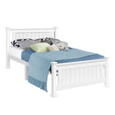 King Single Wooden Bed Frame - White-1