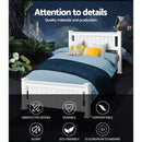 King Single Wooden Bed Frame - White-5