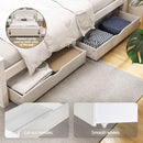 Artiss Bed Frame Queen Size Wooden Platform with 2 Storage Drawers White RIO-3