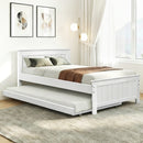 Artiss Bed Frame King Single Size Wooden Trundle Daybed White ELVIS-1