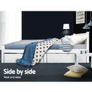 Artiss Set of 2 Bed Frame Storage Drawers Timber Trundle for Wooden Bed Frame Base White-5