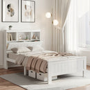 Artiss Bed Frame King Single Size Wooden with 3 Shelves Bed Head White-1