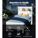 Artiss Bed Frame King Single Size Wooden with 3 Shelves Bed Head White-3