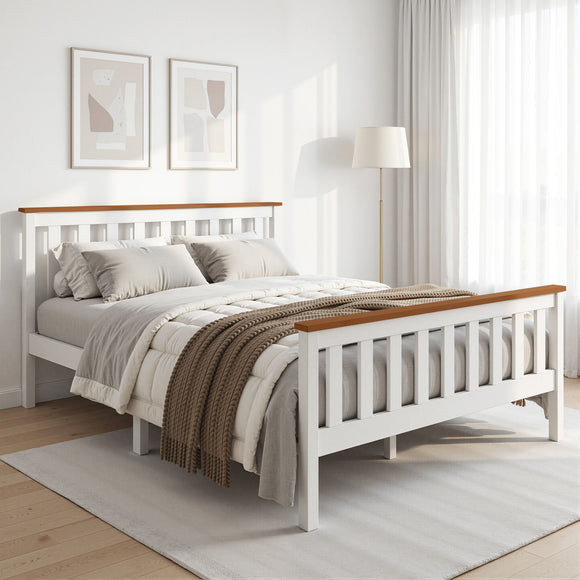 Artiss Double Full Size Wooden Bed Frame PONY Timber Mattress Base Bedroom Kids