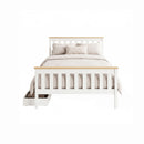 Artiss Bed Frame Double Size Wooden Platform with 2 Storage Drawers White PONY-3