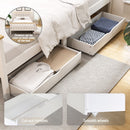 Artiss Bed Frame Double Size Wooden Platform with 2 Storage Drawers White PONY-4