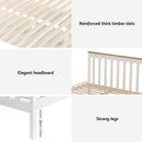 Artiss Bed Frame Double Size Wooden Platform with 2 Storage Drawers White PONY-7