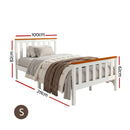 Artiss Single Wooden Bed Frame Bedroom Furniture Kids-2