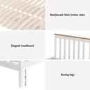 Artiss Bed Frame Single Size Wooden Platform with 2 Storage Drawers White PONY-6