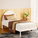 Artiss Bed Frame Single Size Wooden White DALY-7