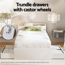 Artiss Bed Frame Single Size with Charging Ports and 2 Drawers AURA-5